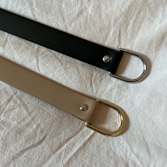 Set of TWO J Crew Leather Belts - Black and Tan in Size Medium - Picture 1 of 7